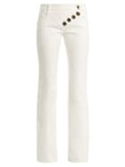 Chloé Mid-rise Asymmetric-button Flared Jeans