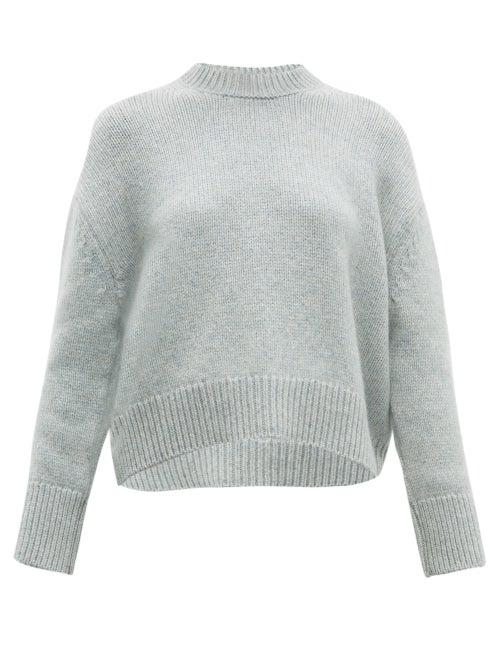 Matchesfashion.com Brock Collection - Cropped Round Neck Cashmere Sweater - Womens - Grey