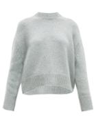 Matchesfashion.com Brock Collection - Cropped Round Neck Cashmere Sweater - Womens - Grey