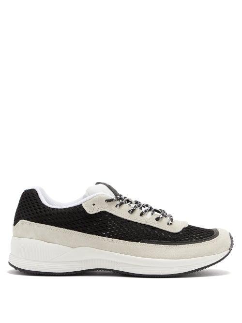 Matchesfashion.com A.p.c. - Spencer Nylon And Suede Trainers - Mens - White Black