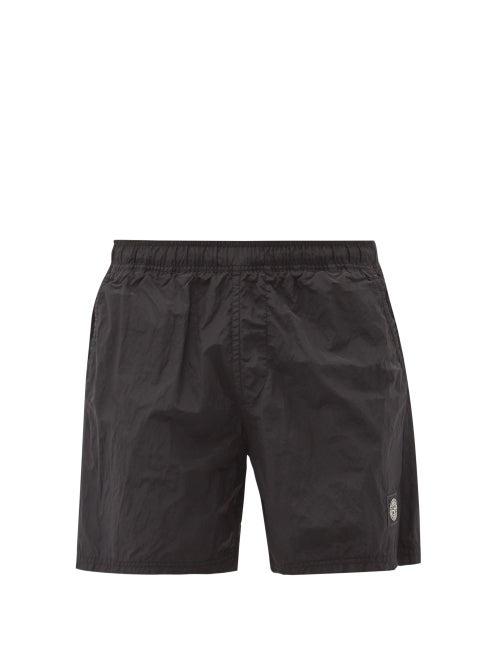 Matchesfashion.com Stone Island - Garment-dyed Shell Swim Shorts - Mens - Black
