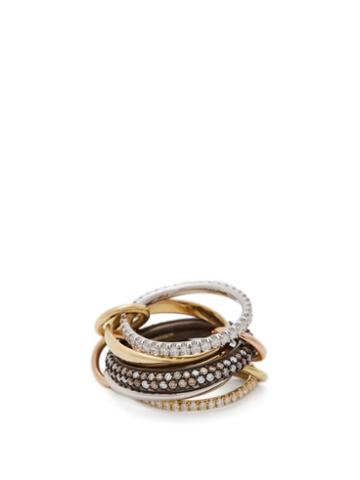Matchesfashion.com Spinelli Kilcollin - Leo Diamond,18kt Gold And Sterling Silver Ring - Womens - Gold