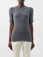 Brunello Cucinelli - Cotton-blend Jersey T-shirt - Womens - Dark Grey