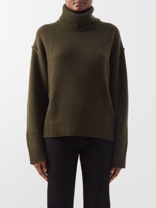 Allude - Roll-neck Cashmere Sweater - Womens - Khaki
