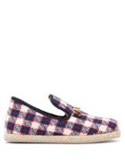 Matchesfashion.com Gucci - Fria Checked Wool Tweed Slippers - Womens - Navy Multi