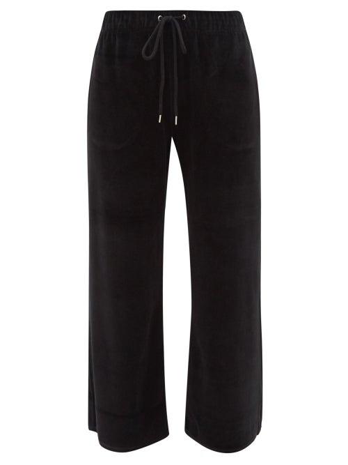Nili Lotan - Daphne Cropped Cotton-blend Wide-leg Track Pants - Womens - Black