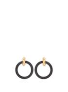 Matchesfashion.com Balenciaga - Interlocking Hoop Earrings - Womens - Black