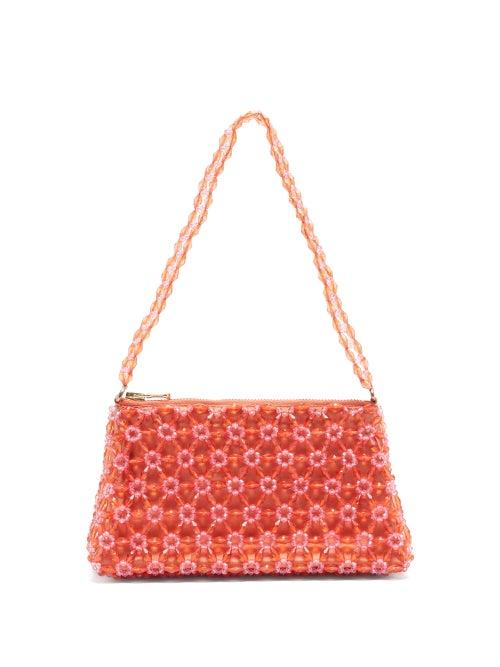 Matchesfashion.com Shrimps - Dawson Floral-beaded Bag - Womens - Orange