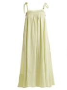 Matchesfashion.com Loup Charmant - Bastille Square Neck Cotton Dress - Womens - Light Green