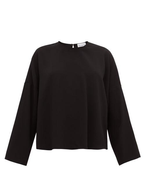 Matchesfashion.com Raey - Dropped Shoulder Crepe Top - Womens - Black
