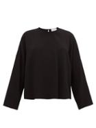 Matchesfashion.com Raey - Dropped Shoulder Crepe Top - Womens - Black