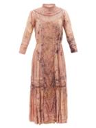 Matchesfashion.com Mimi Prober - Victoria Botanical-dyed Cotton Dress - Womens - Pink