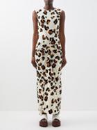 Marni - Twist-front Leopard-print Devor Dress - Womens - Leopard Print