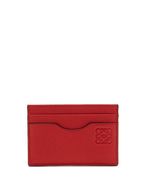 Matchesfashion.com Loewe - Anagram Leather Cardholder - Mens - Red Multi