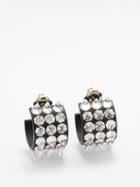 Amina Muaddi - Karma Crystal-spike Hoop Earrings - Womens - Black/white