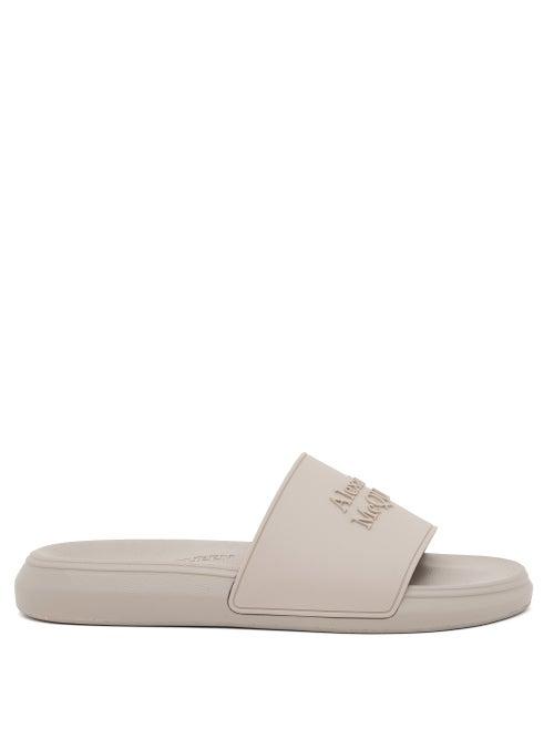 Alexander Mcqueen - Moulded-logo Rubber Slides - Mens - Beige