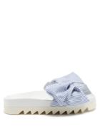 Joshua Sanders Skinny-stripes Bow Platform Slides