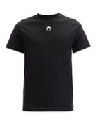 Matchesfashion.com Marine Serre - Crescent-moon Embroidered Organic-cotton T-shirt - Mens - Black