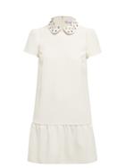Matchesfashion.com Redvalentino - Crystal Embellished Crepe Midi Dress - Womens - Ivory
