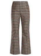 Marni Ripple-print Kick-flare Cotton-blend Trousers