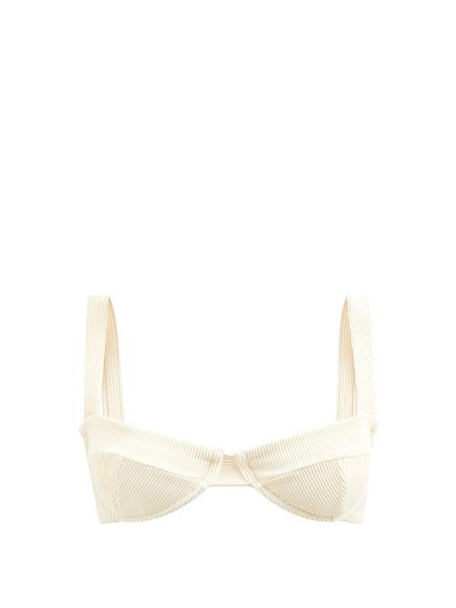 Haight - Vintage Ribbed Bikini Top - Womens - Ivory