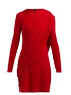 Matchesfashion.com Norma Kamali - Draped Jersey Dress - Womens - Red