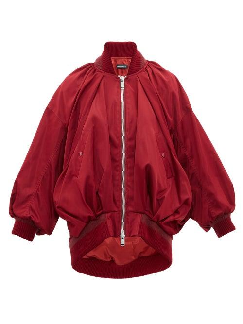 Matchesfashion.com Undercover - Draped Silk Satin Bomber Jacket - Womens - Burgundy