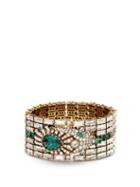 Matchesfashion.com Gucci - Crystal Embellished Snake Bracelet - Womens - Green