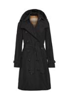 Matchesfashion.com Burberry - Kensington Hooded Taffeta Trench Coat - Womens - Black