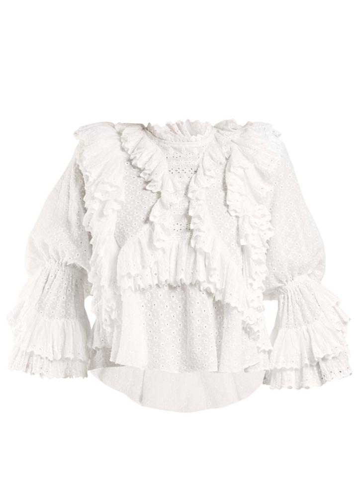 Isabel Marant Zim Ruffle-trimmed Blouse