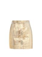 Matchesfashion.com Racil - Gina Metallic Moire Mini Skirt - Womens - Gold