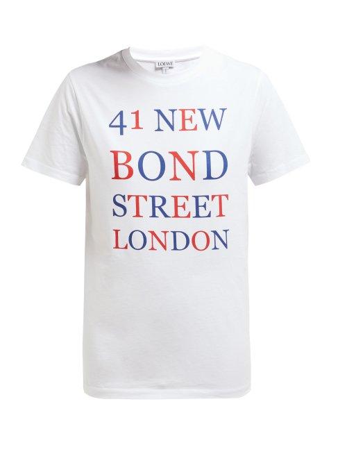 Matchesfashion.com Loewe - 41 New Bond Street Print Cotton T Shirt - Womens - White Multi