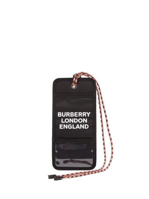 Matchesfashion.com Burberry - Logo Print Cardholder Necklace - Mens - Black