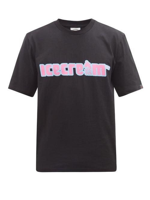 Icecream - Soft Serve Logo-print Cotton-jersey T-shirt - Mens - Black