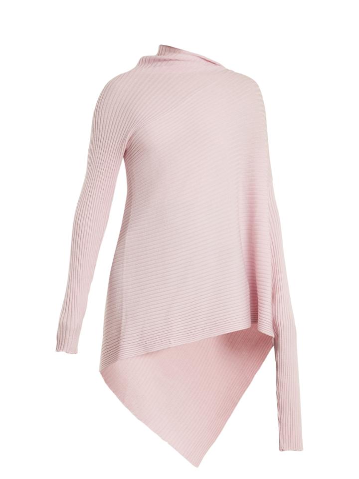 Marques Almeida Asymmetric Ribbed-knit Wool Sweater