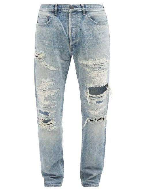 John Elliott - The Daze Grace Distressed Straight-leg Jeans - Mens - Blue