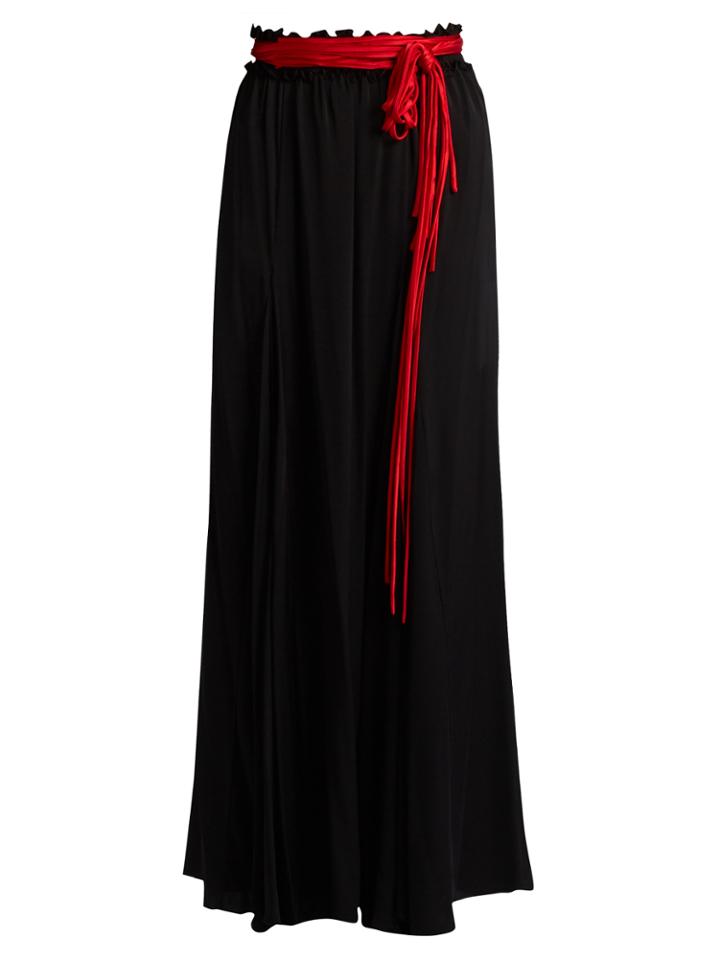 Ellery Milk Waist-tie Stretch-silk Maxi Skirt
