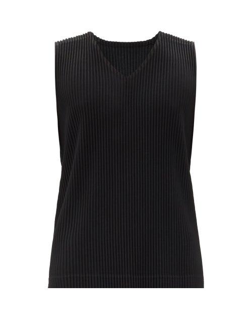 Matchesfashion.com Homme Pliss Issey Miyake - Technical-pleated Jersey Tank Top - Mens - Black