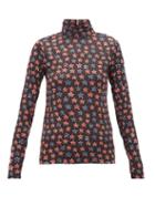 Matchesfashion.com Moncler Grenoble - Star Print Technical Jersey Thermal Top - Womens - Black Multi