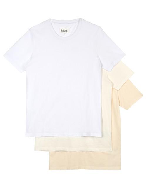 Maison Margiela Set Of Three Crew-neck Cotton T-shirts