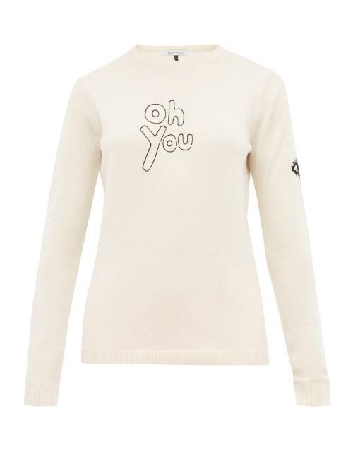 Matchesfashion.com Bella Freud - Oh You Cashmere Sweater - Womens - White Multi