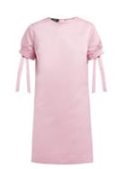 Matchesfashion.com Rochas - Tie Cuff Satin Mini Dress - Womens - Pink