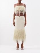 Jacquemus - Fringed Cutout Cotton-blend Midi Dress - Womens - Ivory