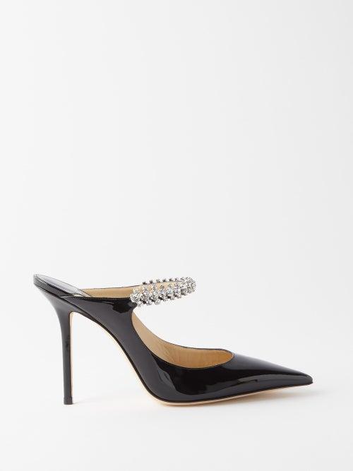 Jimmy Choo - Bing 100 Crystal-embellished Leather Mules - Womens - Black