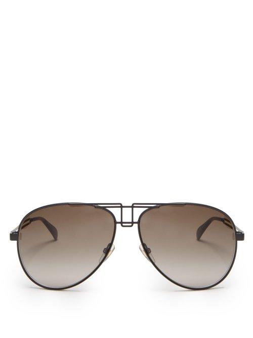 Matchesfashion.com Givenchy - Aviator Metal Sunglasses - Mens - Black