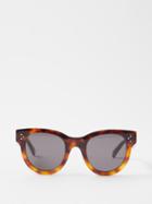Celine Eyewear - Bold Story Round Tortoiseshell-acetate Sunglasses - Womens - Black Brown Multi