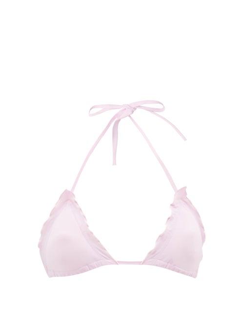 Nensi Dojaka - Scalloped Triangle Bikini Top - Womens - Pink