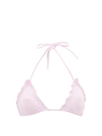 Nensi Dojaka - Scalloped Triangle Bikini Top - Womens - Pink