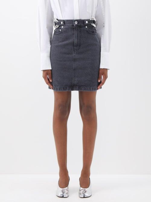 Jw Anderson - Chain-link Denim Mini Skirt - Womens - Black