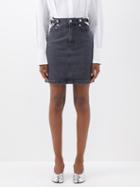 Jw Anderson - Chain-link Denim Mini Skirt - Womens - Black